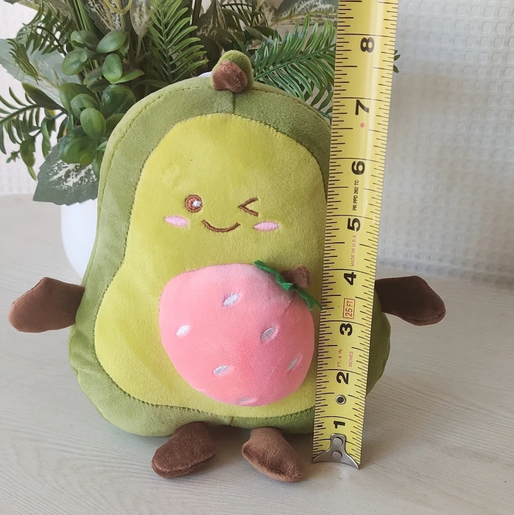 Avocado Plush w/Hanging Rope and Strawberry Belly